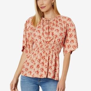 Joie Renae Top Floral Red Multi Color New Size Medium